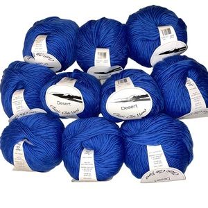 Lot of 10 Classic Elite Desert Thick Thin Single Ply Worsted Wool Yarn Blue